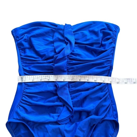 Miraclesuit Blue Camilla Shapewear One Piece Swimsuit Ruched Ruffle Front Size 8 - Picture 6 of 16